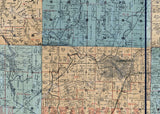 1892 Farm Line Map of Madison County Illinois Edwardsville