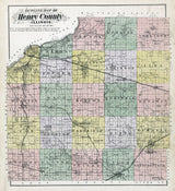 1893 Map of Henry County Illinois Cambridge