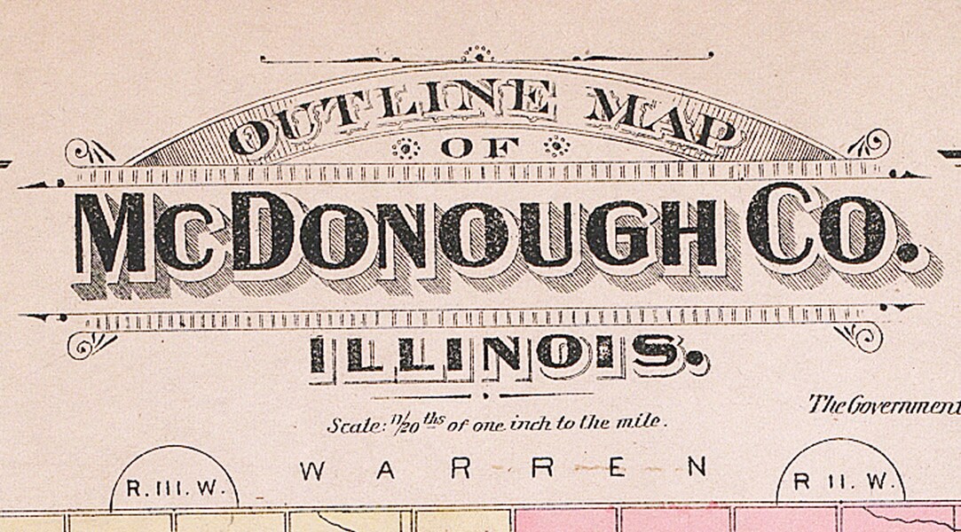 1893 Map of McDonough County Illinois Macomb