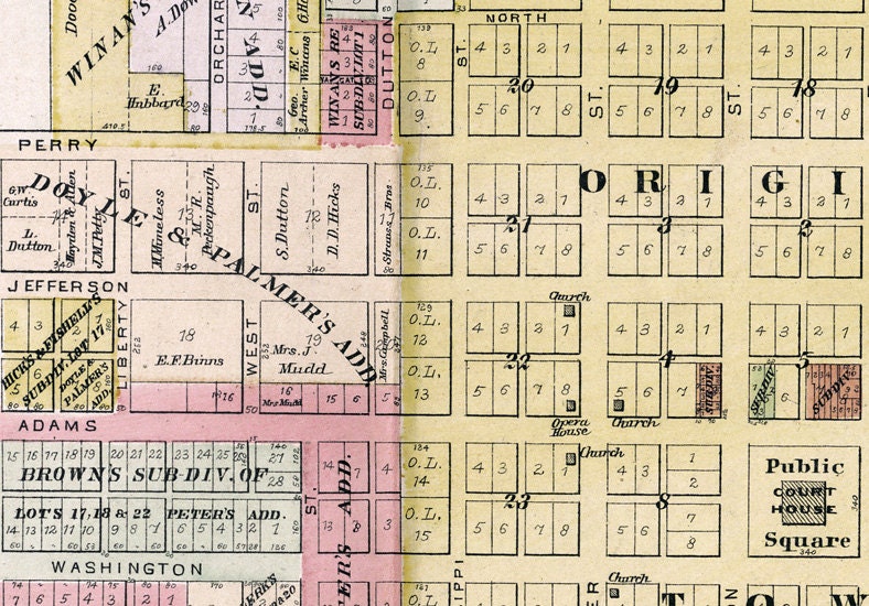 1895 Map of Pittsfield Pike County Illinois