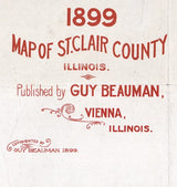 1899 Farm Line Map of St Clair County Illinois Belleville St Louis