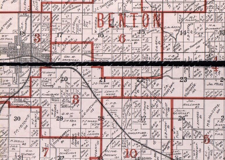 1900 Farm Line Map of Franklin County Illinois