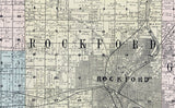 1902 Farm Line Map of Winnebago County Illinois Rockford