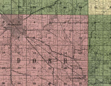 1903 Farm Line Map of McHenry County Illinois Woodstock