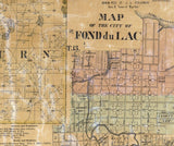 1858 Map of Fond du Lac County Wisconsin