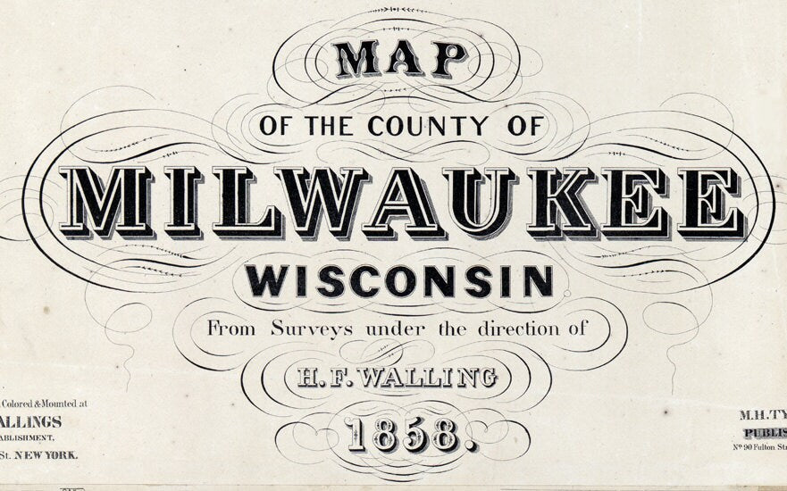 1858 Map of Milwaukee Wisconsin