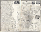 1858 Map of Milwaukee Wisconsin