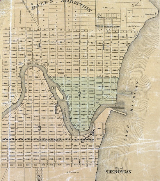 1862 Farm Line Map of Sheboygan County Wisconsin