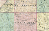 1868 Map of Grant County Wisconsin Platteville