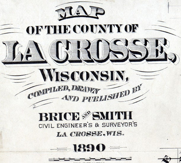 1890 Map of La Crosse County Wisconsin