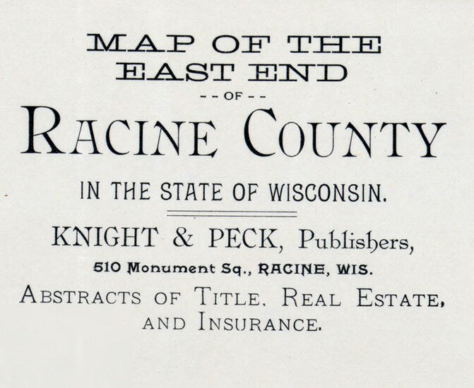 1893 Map of Racine County Wisconsin East Side of County