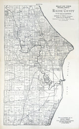 1893 Map of Racine County Wisconsin East Side of County