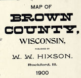 1900 Farm Line Map of Brown County Wisconsin Green Bay