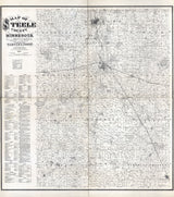 1879 Farm Line Map of Steele County Minnesota Owaton Medford