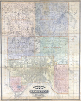 1885 Farm Line Map of Ramsey County Minnesota St Paul