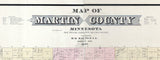 1887 Farm Line Map of Martin County Minnesota Fairmont