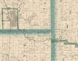 1898 Map of Isanti County Minnesota Princeton
