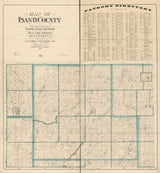 1898 Map of Isanti County Minnesota Princeton