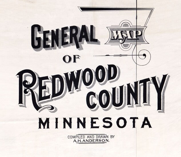 1898 Map of Redwood County Minnesota Redwood Falls