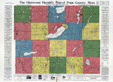 1901 Farm Line Map of Pope County Minnesota colored