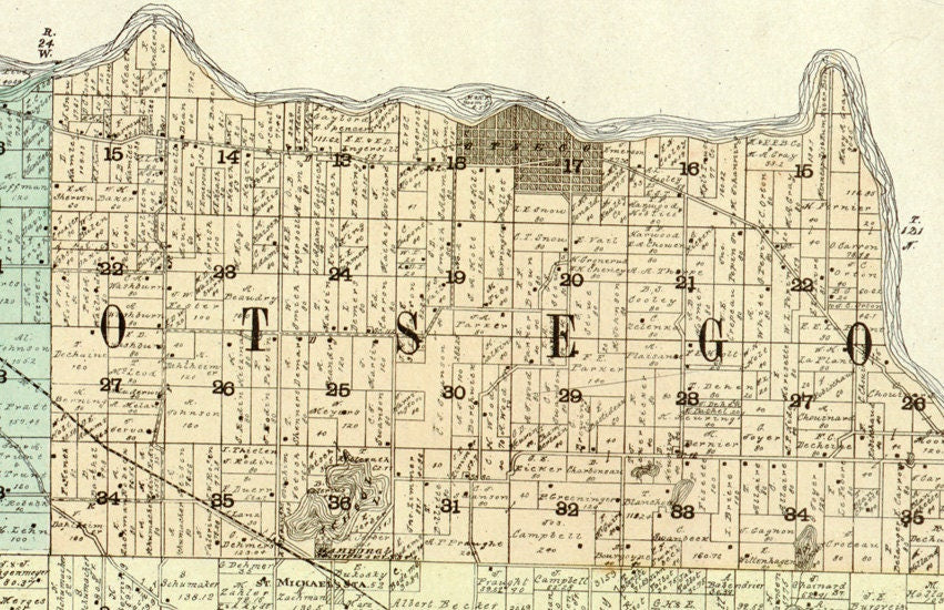 1901 Farm Line Map of Wright County Minnesota