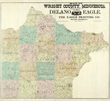 1901 Farm Line Map of Wright County Minnesota