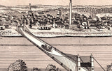 1873 Panorama Aerial Map of Minneapolis Minnesota