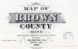 1886 Farm Line Map of Brown County Minnesota Sleepy Eye