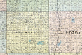 1890 Farm Line Map of Todd County Minnesota Long Prairie