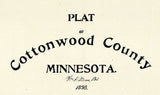 1898 Map of Cottonwood County Minnesota Windom Mountain Lane