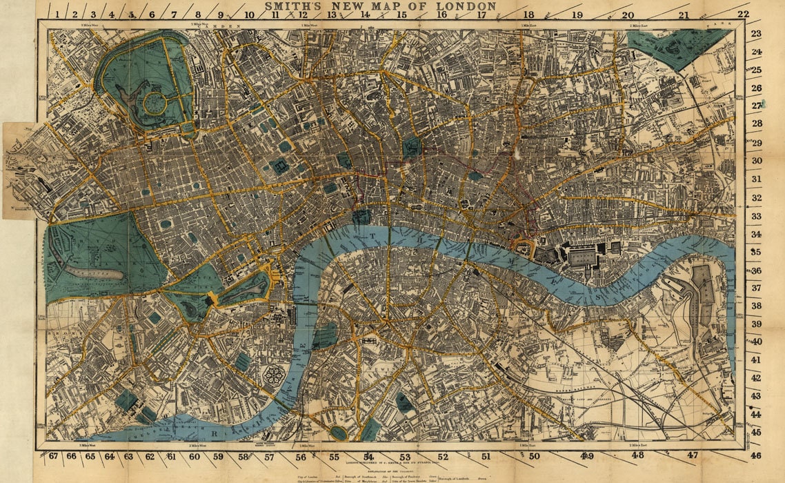 1860 Map of London England