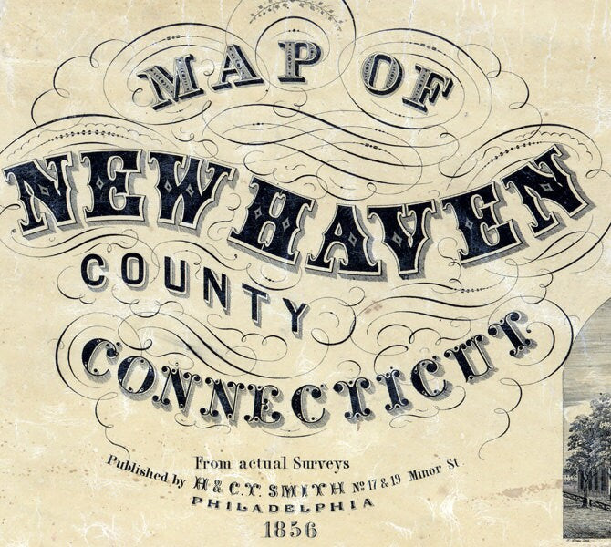 1856 Map of New Haven County Connecticut Genealogy