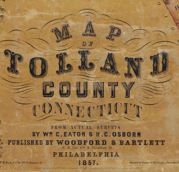 1857 Map of Tolland County Connecticut