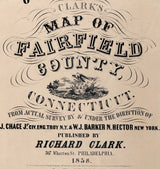 1858 Map of Fairfield County Connecticut Genealogy