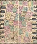 1859 Map of Litchfield County Connecticut