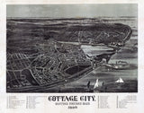 1890 Panoramic Map of Cottage City Martha's Vineyard Mass