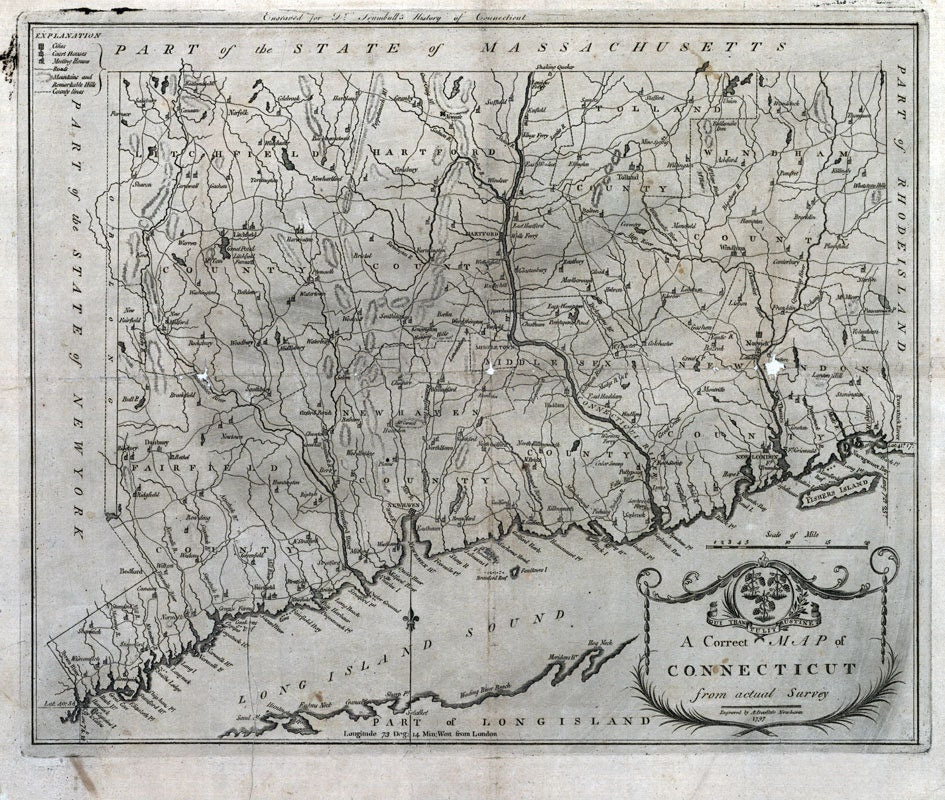 1797 Map of the State of Connecticut
