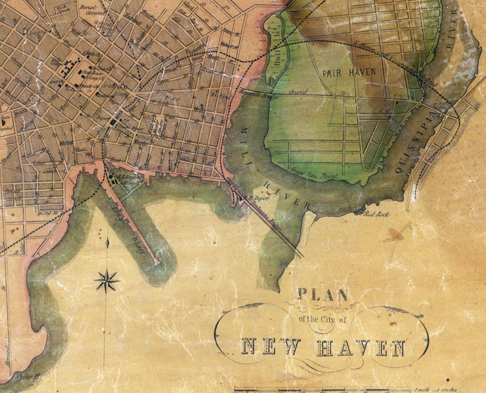 1852 Map of New Haven County Connecticut