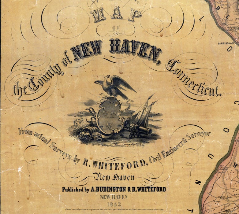 1852 Map of New Haven County Connecticut