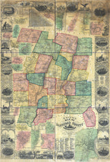 1855 Map of Hartford County Connecticut Genealogy
