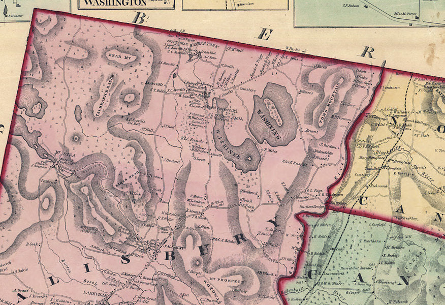 1859 Map of Litchfield County Connecticut