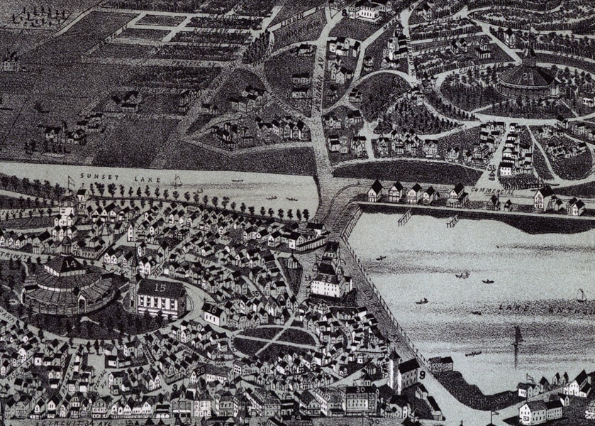 1890 Panoramic Map of Cottage City Martha's Vineyard Mass