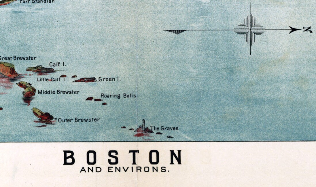 1905 Map of Boston Massachusetts and Environs