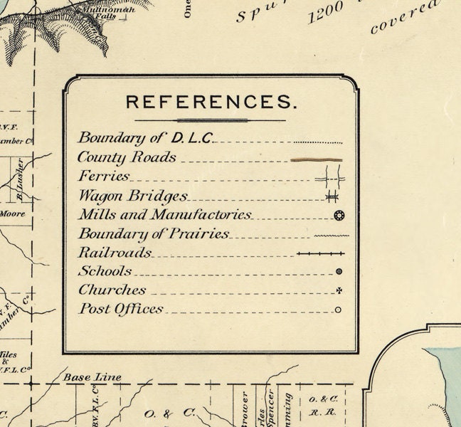 1889 Map of Multnomah County Oregon