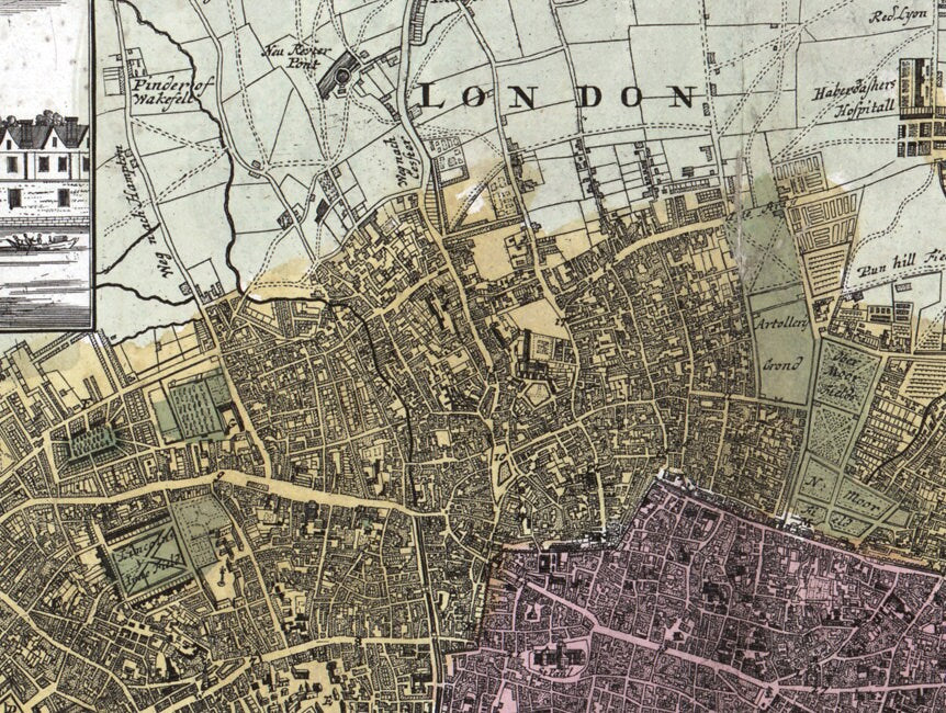 1740 Map of London England