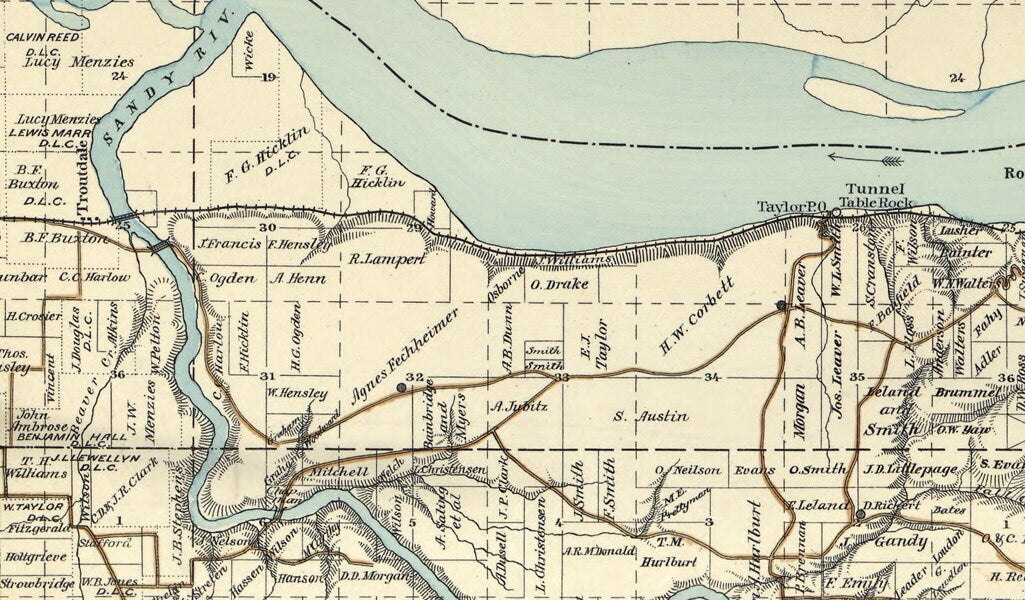 1889 Map of Multnomah County Oregon