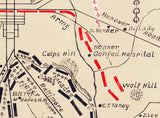 1863 Map of Gettysburg Civil War Battlefield Adams County Pennsylvania