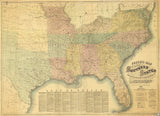 1861 Lloyds Map of the Southern States Showing Railroads Counties Towns and Forts