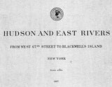 1887 Nautical Chart Map of the Hudson and East Rivers Long Island New York