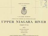 1953 Nautical Chart Map of the Upper Niagara River